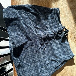 Womens Blue Plaid Skirt
